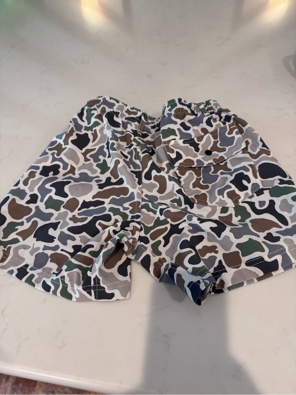 Youth “Local Boy Outfitters” brand Camo Elastic-Waist Shorts - Green/Gray/Brown